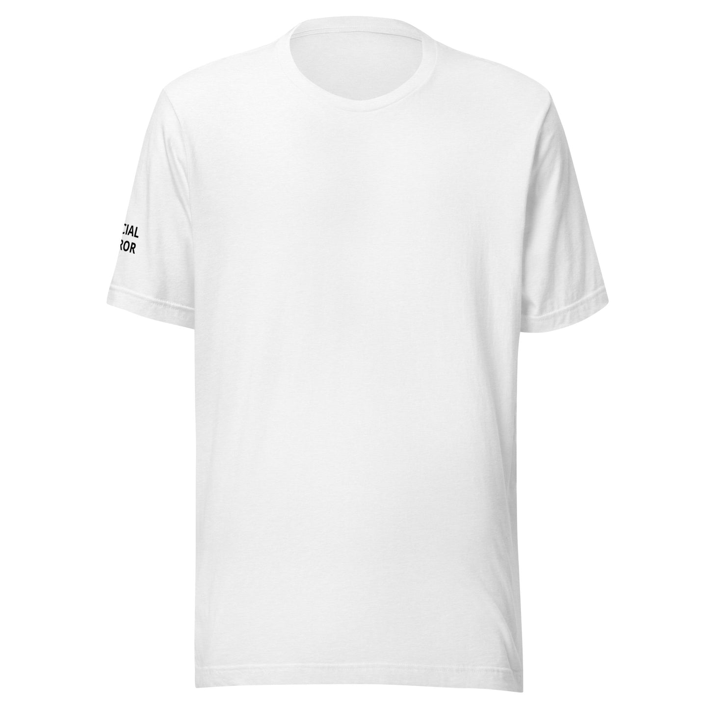 SE Mini Logo tee in white, front view with small chest logo