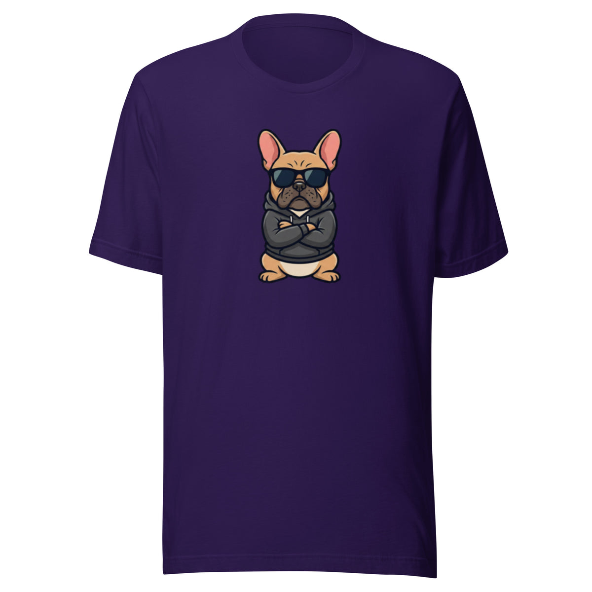 Agent Dog graphic tee in team purple, front view
