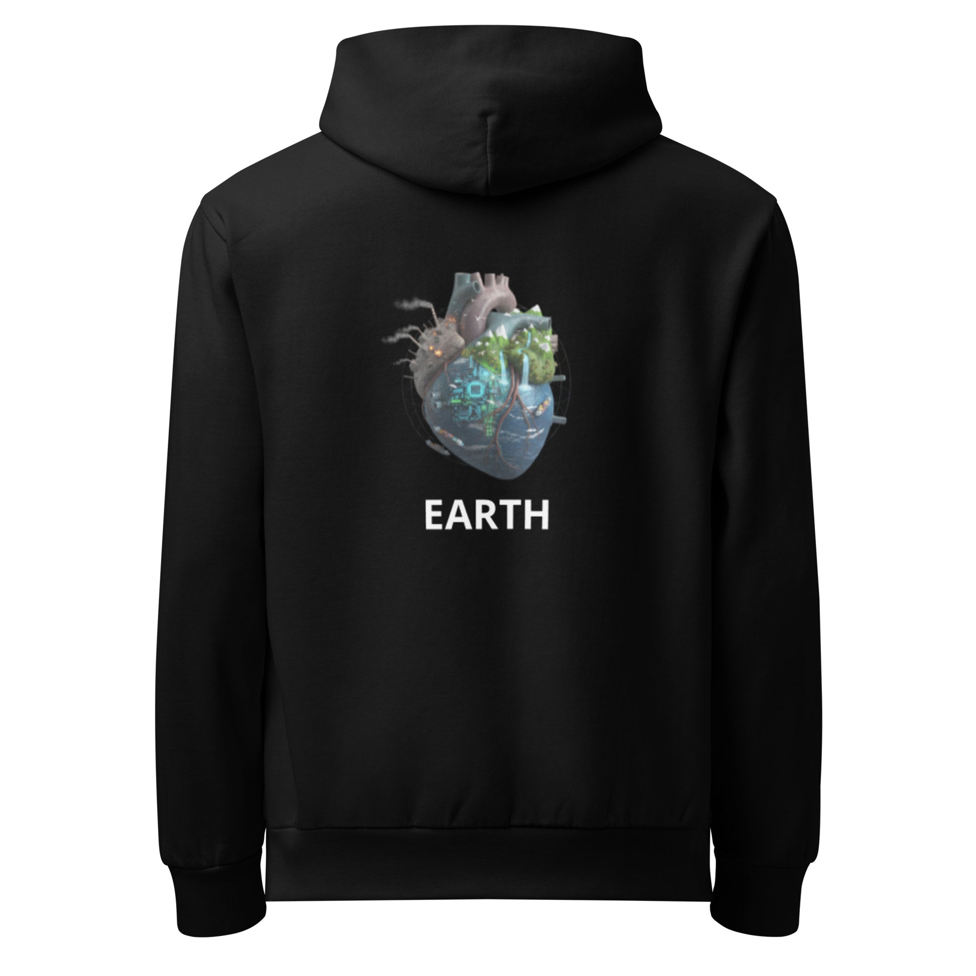 Social Error heavyweight hoodie in black, back detail with oversized fit