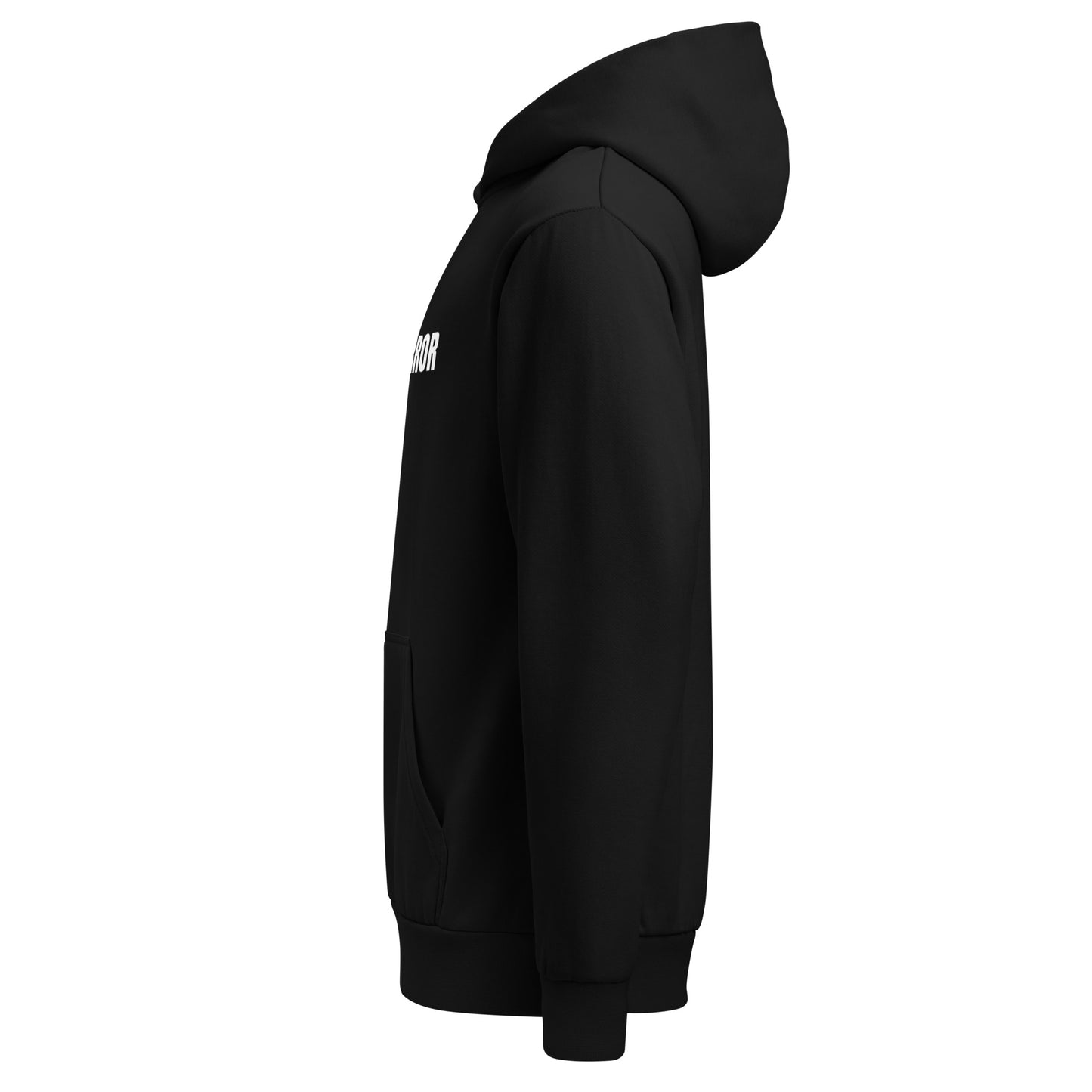 Social Error heavyweight hoodie in black, left side view