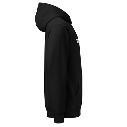 Social Error heavyweight hoodie in black, right side view